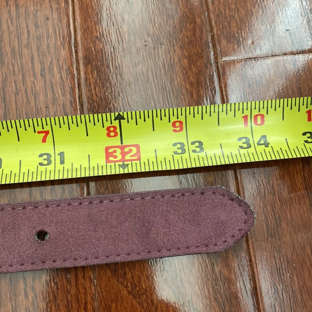 Suede Mauve/Purple Belt with Beaded Flower Centerpiece